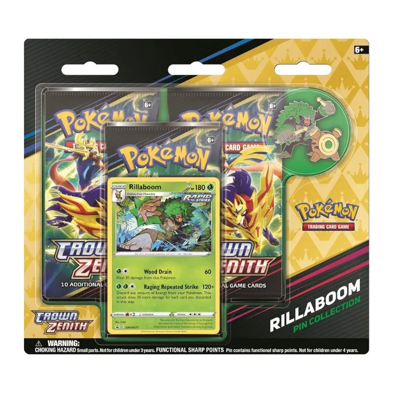 Pokemon - Sword&Shield 12.5 Crown Zenith Rillaboom/Cinderace/Inteleon Pin Coll.