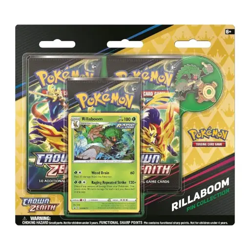 Pokemon - Sword&Shield 12.5 Crown Zenith Rillaboom/Cinderace/Inteleon Pin Coll.